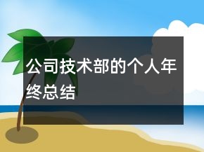 公司技術(shù)部的個(gè)人年終總結(jié)