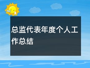 總監(jiān)代表年度個(gè)人工作總結(jié)