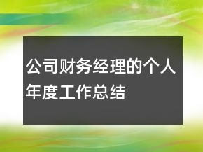 公司財務(wù)經(jīng)理的個人年度工作總結(jié)