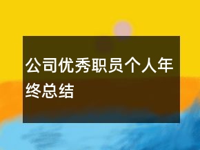 公司優(yōu)秀職員個人年終總結(jié)