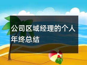 公司區(qū)域經(jīng)理的個人年終總結(jié)