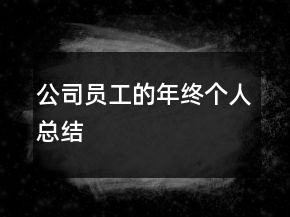 公司員工的年終個(gè)人總結(jié)