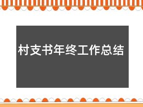 村支書年終工作總結(jié)