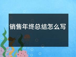 銷售年終總結(jié)怎么寫