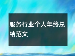 服務(wù)行業(yè)個(gè)人年終總結(jié)范文