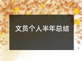 文員個(gè)人半年總結(jié)
