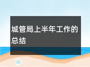 城管局上半年工作的總結(jié)