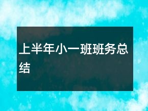 上半年小一班班務(wù)總結(jié)