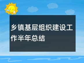 鄉(xiāng)鎮(zhèn)基層組織建設(shè)工作半年總結(jié)