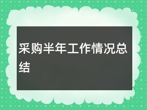 采購半年工作情況總結(jié)