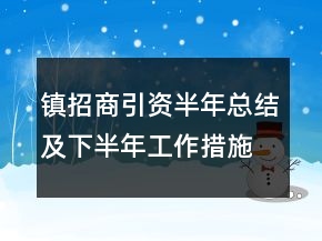鎮(zhèn)招商引資半年總結及下半年工作措施