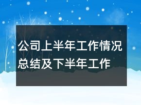 公司上半年工作情況總結(jié)及下半年工作思路安排