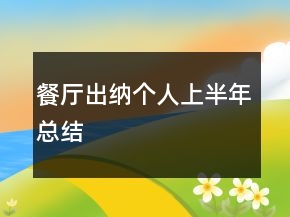 餐廳出納個(gè)人上半年總結(jié)