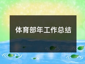 體育部年工作總結(jié)