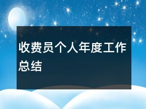 收費(fèi)員個(gè)人年度工作總結(jié)