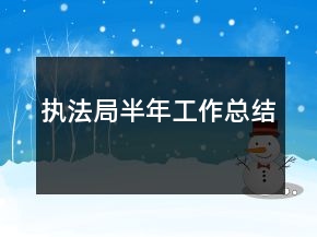 執(zhí)法局半年工作總結(jié)