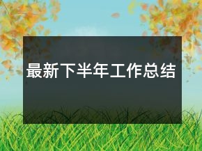 最新下半年工作總結(jié)