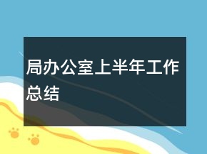 局辦公室上半年工作總結(jié)
