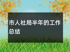 市人社局半年的工作總結(jié)