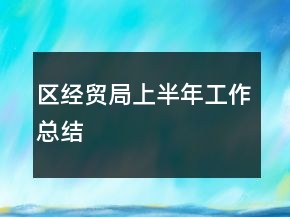 區(qū)經貿局上半年工作總結