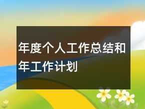 年度個人工作總結和年工作計劃