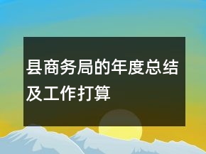 縣商務(wù)局的年度總結(jié)及工作打算