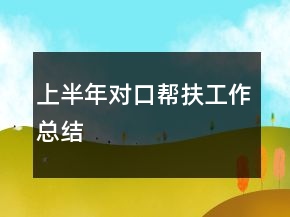 上半年對(duì)口幫扶工作總結(jié)