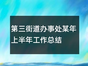第三街道辦事處某年上半年工作總結
