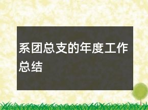 系團(tuán)總支的年度工作總結(jié)