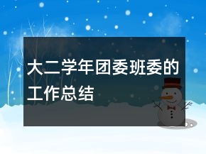 大二學(xué)年團委班委的工作總結(jié)