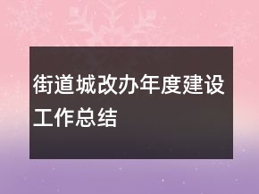 街道城改辦年度建設(shè)工作總結(jié)