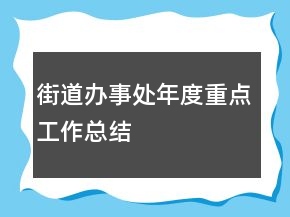 街道辦事處年度重點工作總結(jié)