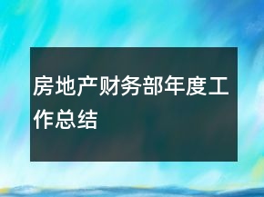 房地產(chǎn)財(cái)務(wù)部年度工作總結(jié)