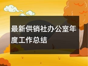 最新供銷社辦公室年度工作總結(jié)