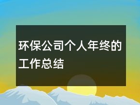 環(huán)保公司個人年終的工作總結