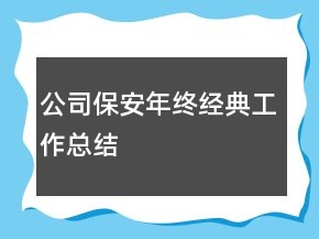 公司保安年終經(jīng)典工作總結(jié)