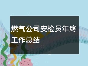 燃?xì)夤景矙z員年終工作總結(jié)
