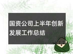 國資公司上半年創(chuàng)新發(fā)展工作總結