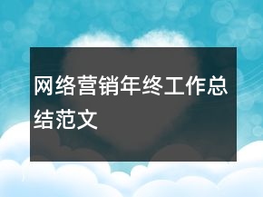 網(wǎng)絡(luò)營銷年終工作總結(jié)范文