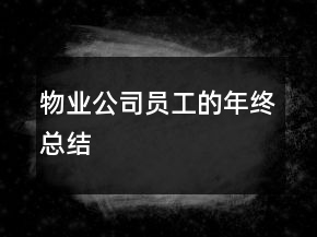 物業(yè)公司員工的年終總結(jié)