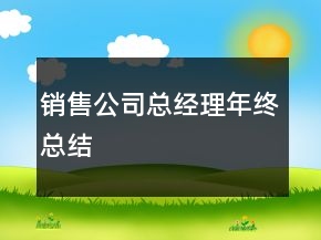 銷售公司總經(jīng)理年終總結(jié)