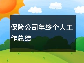 保險公司年終個人工作總結(jié)