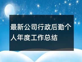 最新公司行政后勤個(gè)人年度工作總結(jié)