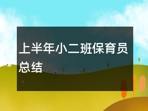 上半年小二班保育員總結(jié)
