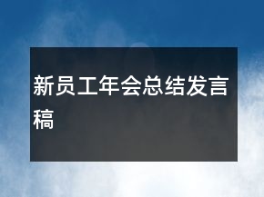 新員工年會總結(jié)發(fā)言稿