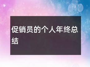 促銷員的個(gè)人年終總結(jié)