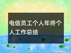電信員工個人年終個人工作總結(jié)