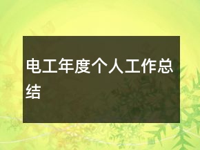 電工年度個人工作總結(jié)