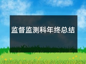 監(jiān)督監(jiān)測科年終總結