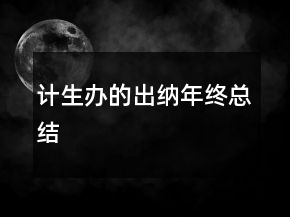 計(jì)生辦的出納年終總結(jié)